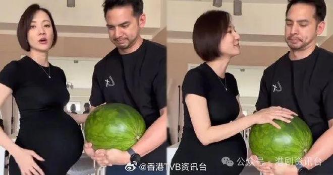 老公怀25磅西瓜体验做大肚婆滋味澳门新葡京网站王君馨怀孕39周！(图3)